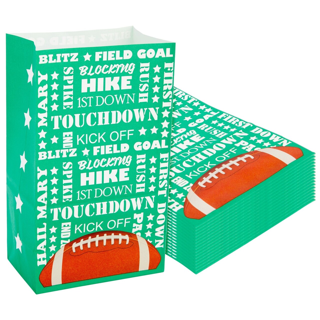 Juvale 36 Pack Football Party Favor Bags - Football Gift Bags for Treats, Snacks, and Goodies for Boys - Ideal for Kids Rugby Team and Sports Birthday Party Supplies (5.3 x 8.7 x 3.3 in)
